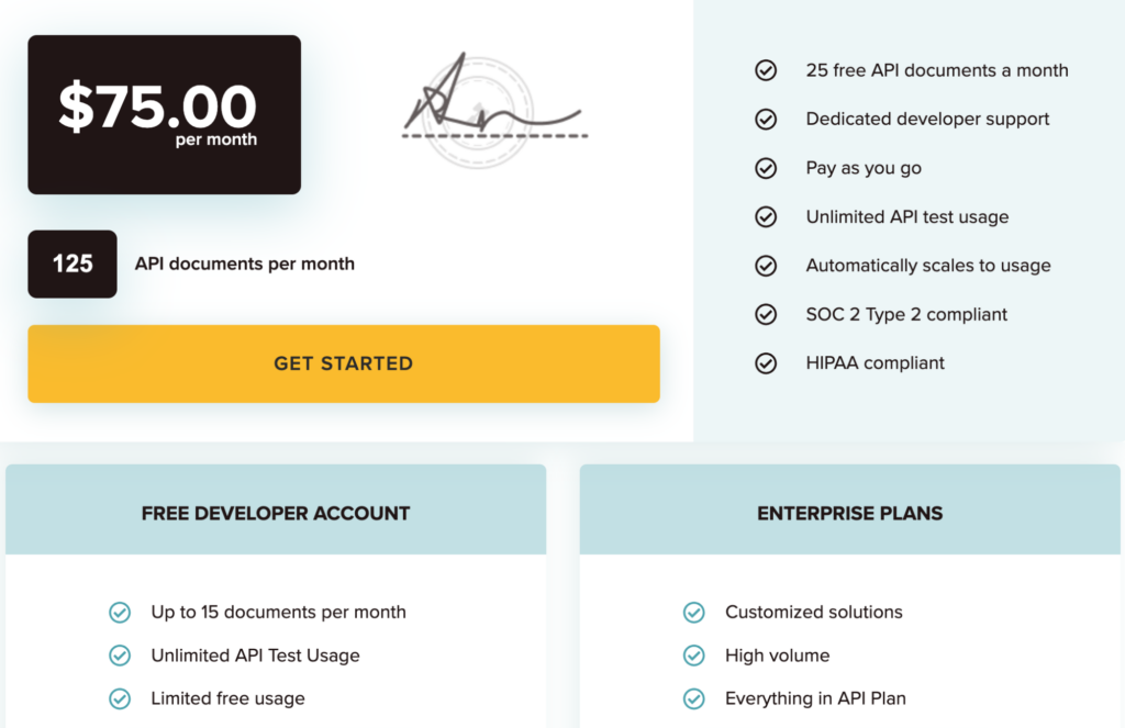 Signwell api pricing