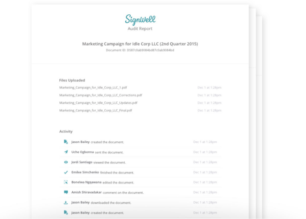 Signwell Audit Reports