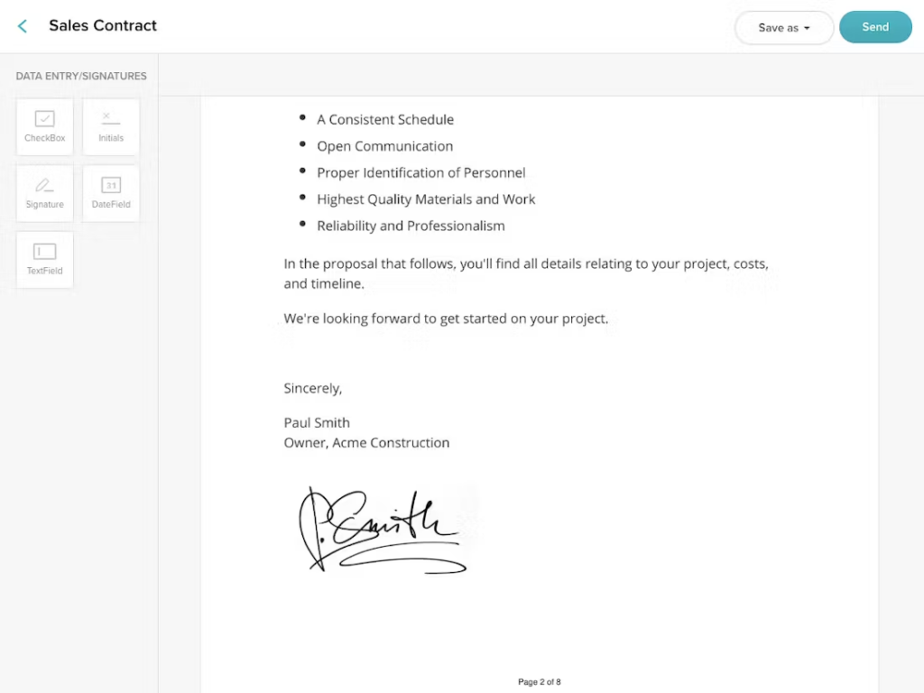SignWell document signing