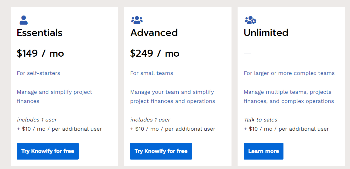 Knowify Pricing
