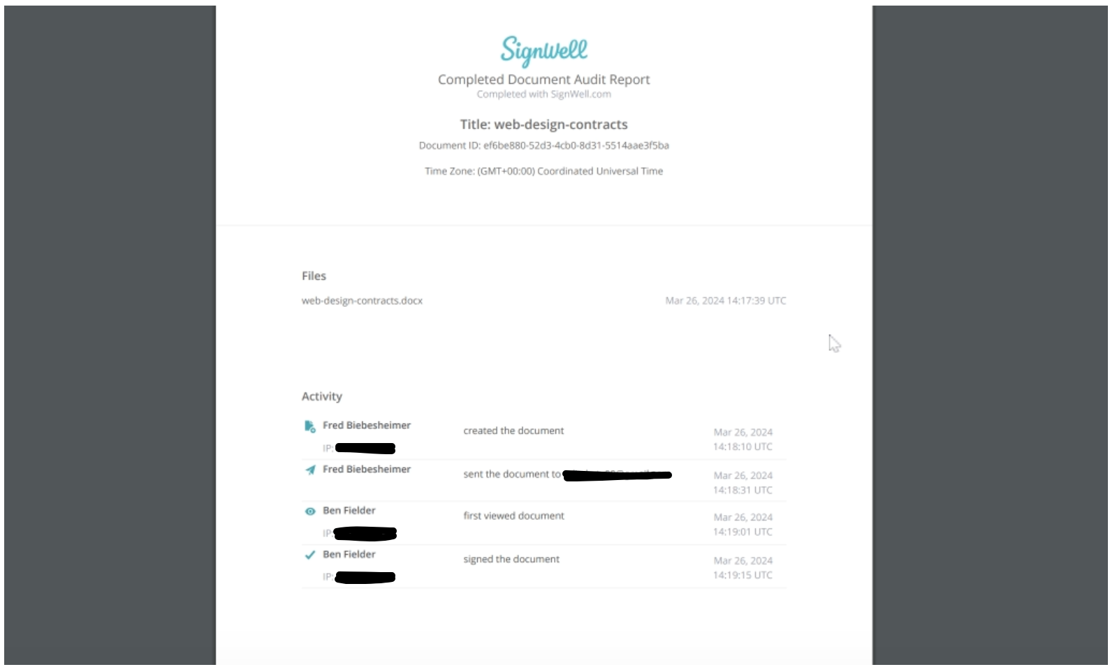 electronic signature audit report