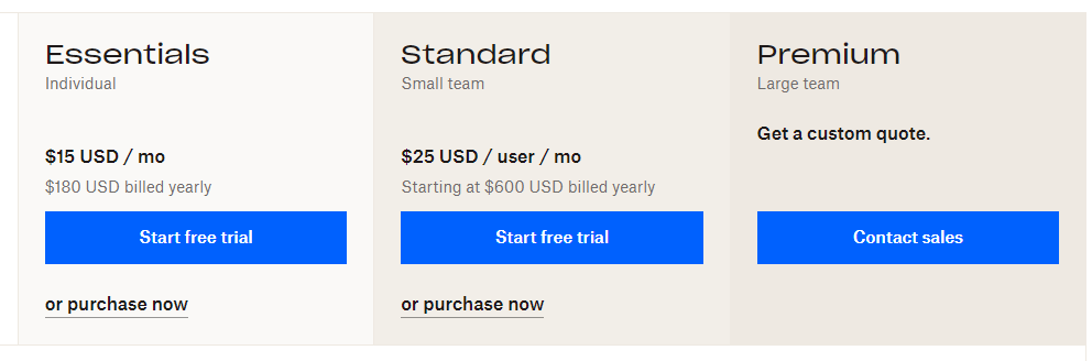 Dropbox Sign Pricing