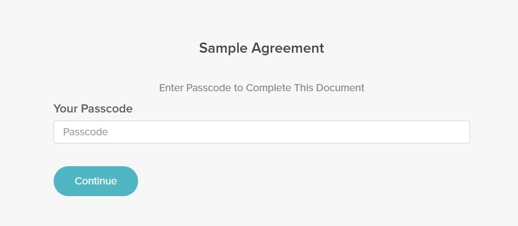 SignWell Signer Passcodes Enter Passcode