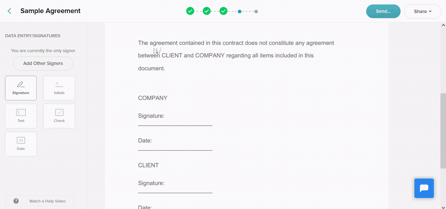 add signature to document signwell
