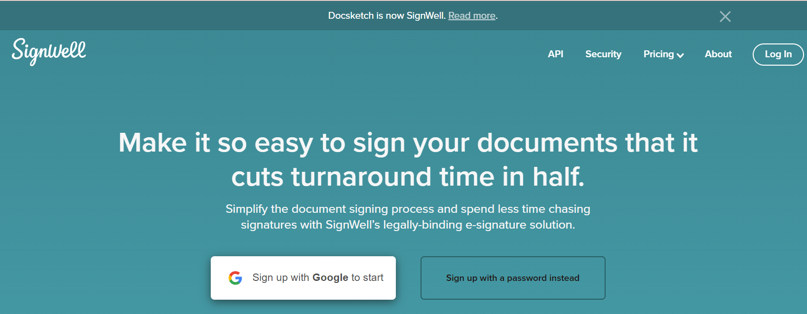 sign in to signwell