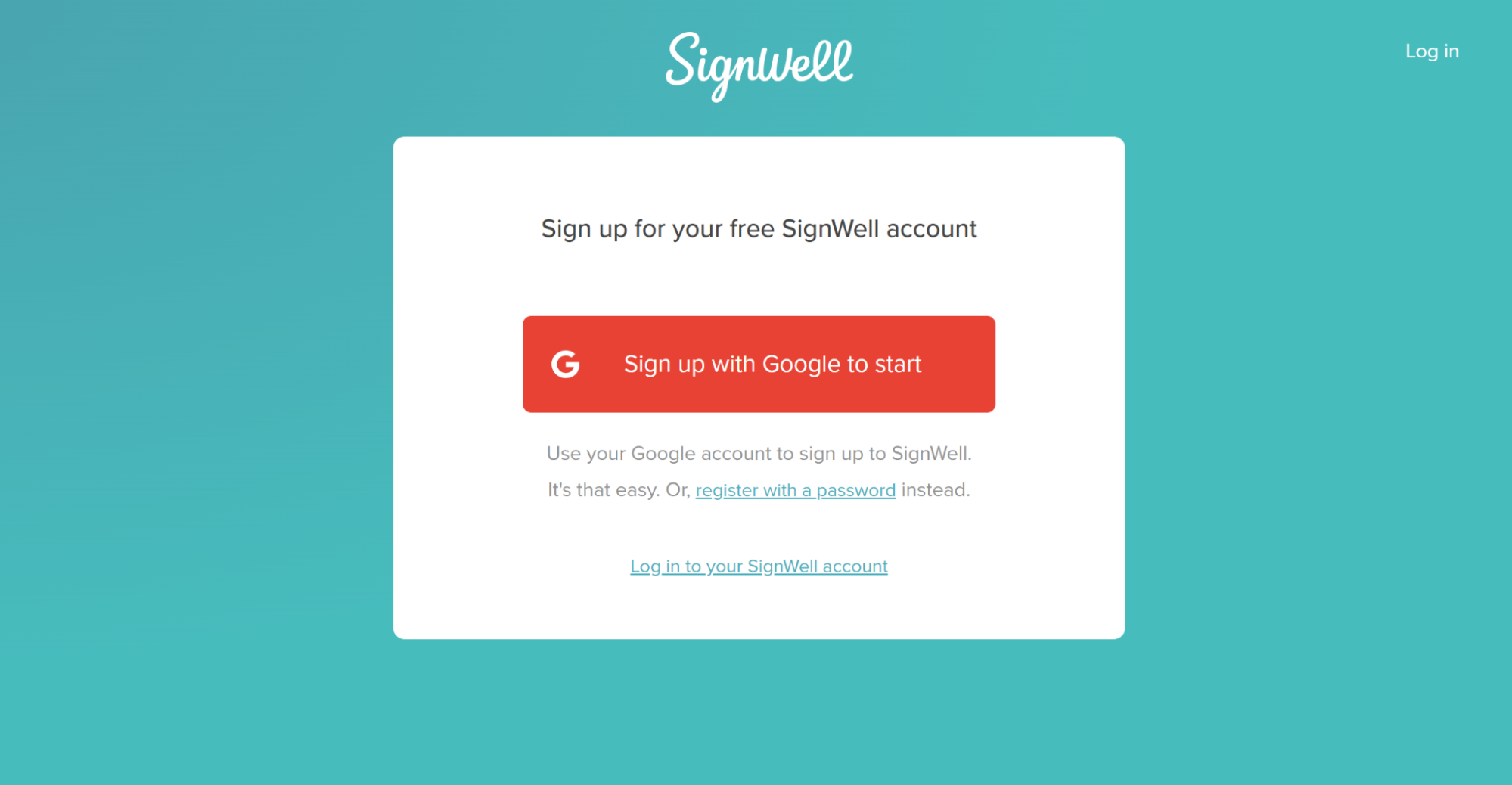 SignWell login