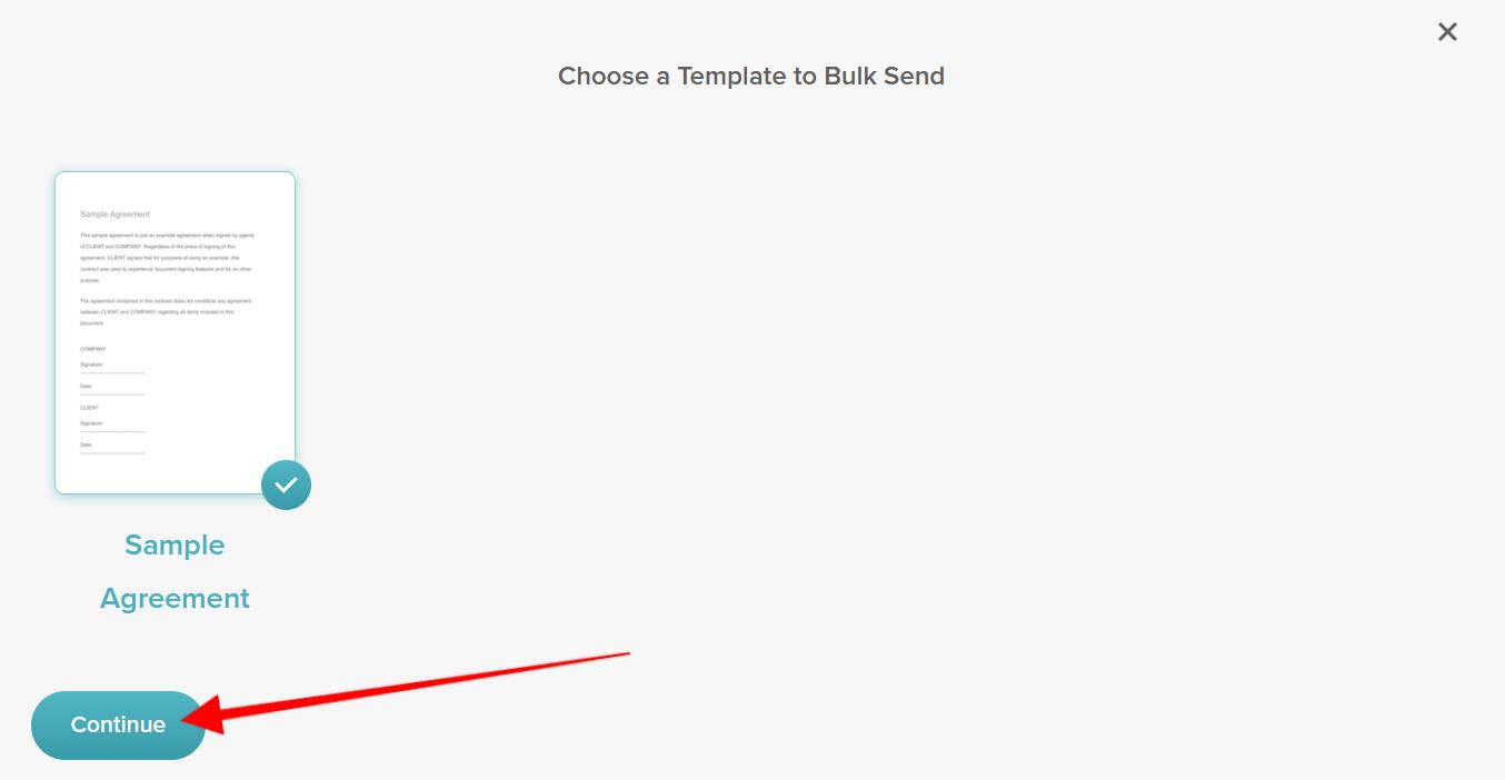 Choose Template Bulk Send