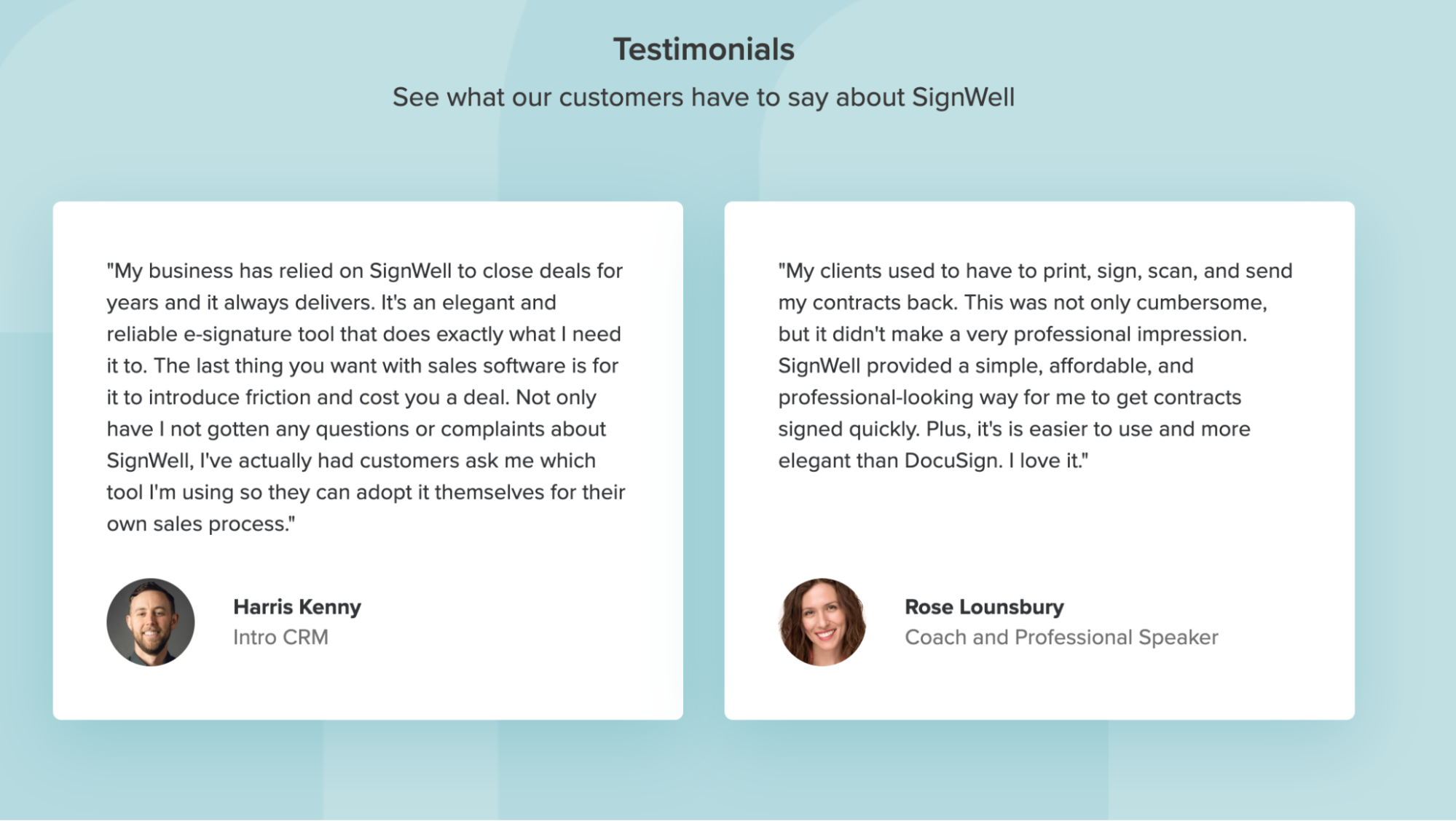 SignWell Testimonials