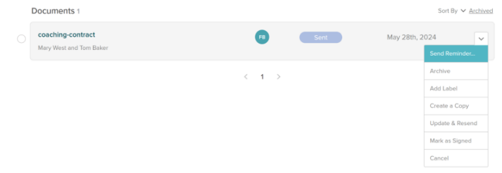Send Document Reminders SignWell