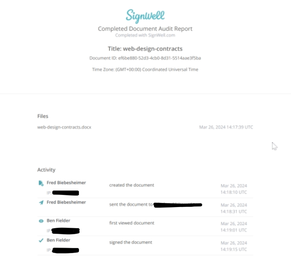 SignWell Audit Report