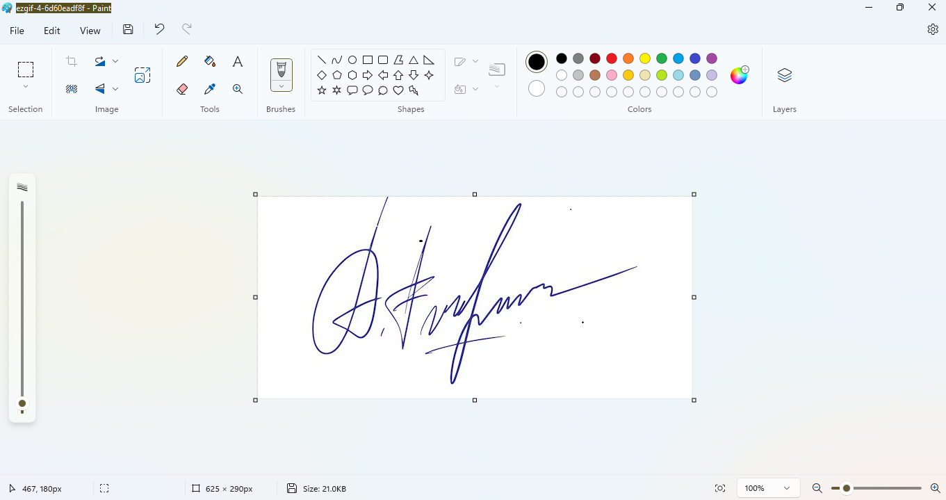 open signature in paint