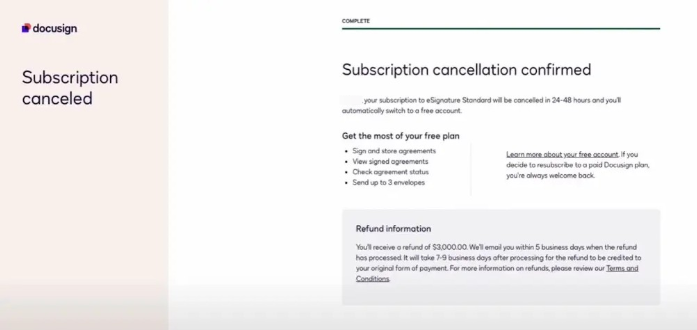 how to cancel docusign subscription